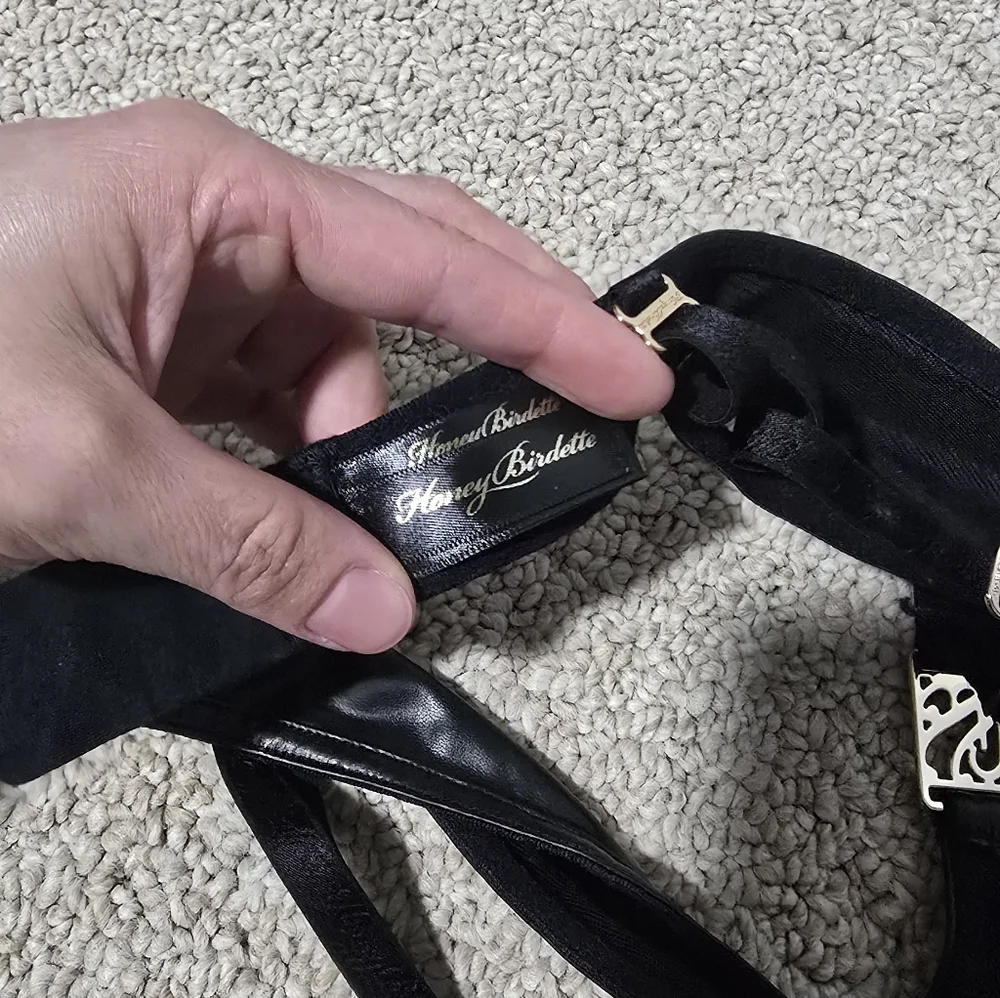Honey Birdette Nero 32A And XS Thong Bottom Faux Leather - Picture 4 of 8